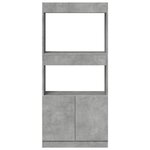 vidaXL Buffet haut gris béton 63x33x140 cm bois d'ingénierie
