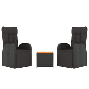 Ensemble de Salon de jardin meuble d'extérieur ensemble de mobilier 3 pièces noir poly rotin et acacia 02_0014206