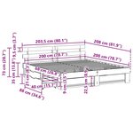 vidaXL Cadre de lit avec tiroir Blanc 200 x 200 cm Bois massif en pin