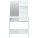 vidaXL Coiffeuse avec miroir Blanc brillant 74 5x40x141 cm