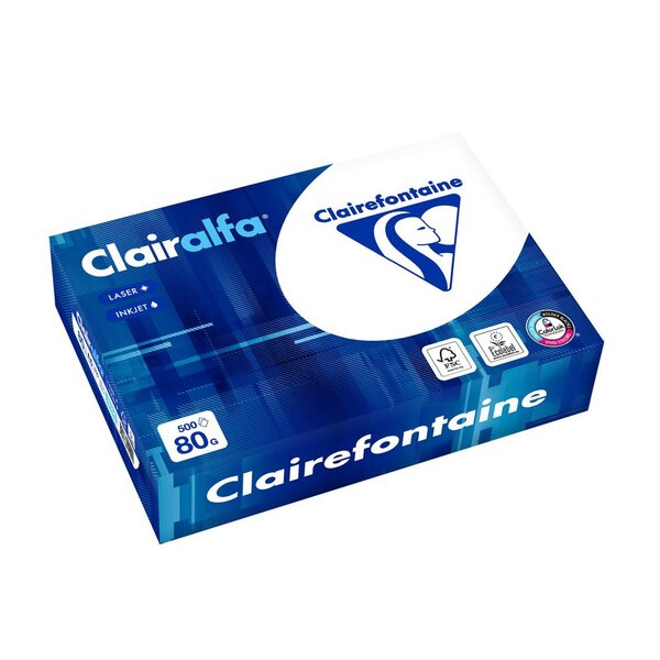 Ramette 500 Feuilles Papier 80g A5 148x210 mm Certifié FSC Blanc 170CIE CLAIRALFA