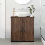 vidaXL Cabinet de salle de bain avec porte Chêne brun 61 x 35 x 64 cm
