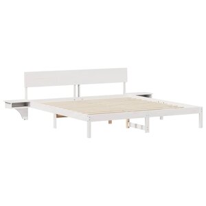 vidaXL Cadre de lit avec tête de lit Blanc Bois massif en pin