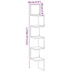 vidaXL Étagère d'angle murale vieux bois 20x20x127 5 cm