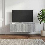 vidaXL Meuble TV mural Sonoma gris 98 x 41 x 30 cm Bois d'ingénierie