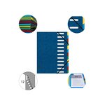 Trieur Harmonika® À Fenêtres Avec Élastiques Véritable Carte Lustrée 12 Compartiments - Bleu - X 6 - Exacompta