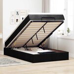 vidaXL Cadre de lit ottoman avec matelas noir 120x190 cm tissu