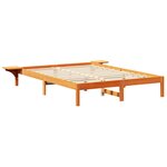vidaXL Cadre de lit avec tables de chevet Marron Marron cire