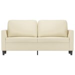 vidaXL Canapé à 2 places Crème 140 cm Similicuir