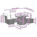 vidaXL Ensemble de canapé de jardin 10 Pièces Noir Poly rotin