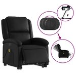 vidaXL Fauteuil inclinable de massage électrique noir similicuir