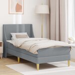 vidaXL Cadre de lit avec matelas Gris clair 100 x 200 cm Polyester