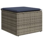 vidaXL Salon de jardin 6 Pièces avec coussins gris résine tressée