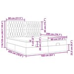 VidaXL Cadre de lit ottoman avec matelas noir 160x200 cm velours