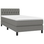 vidaXL Sommier à lattes de lit avec matelas et LED Gris foncé 90x200cm