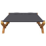 vidaXL Lit de repos d'extérieur 165x188 5x46 cm Bois courbé Anthracite