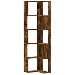 vidaXL Bibliothèque d'angle à 5 niveaux chêne fumé bois d'ingénierie