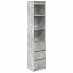 vidaXL Buffet haut gris béton 37 5x35x180 cm bois d'ingénierie