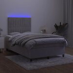 vidaXL Sommier à lattes de lit avec matelas LED gris clair 120x190 cm