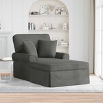 vidaXL Chaise lounge avec jupe Gris foncé 91 x 157 x 91 cm
