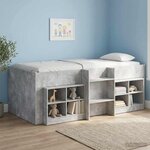 vidaXL Cadre de Lit Élevé pour Enfants 2 Pièces Béton Bois d'ingénierie