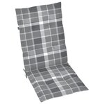 vidaXL Chaises de jardin lot de 2 et coussins à carreaux gris Teck