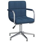 Vidaxl chaise pivotante de bureau bleu tissu