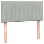 vidaXL Sommier à lattes de lit et matelas gris clair 90x220 cm velours