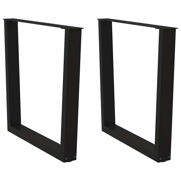 vidaXL Pieds de table à manger en forme de V 2 pièces Noir 90 x (72-73 3) cm Acier