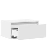 vidaXL Table de chevet murale avec lumières LED blanc