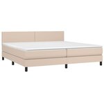 vidaXL Sommier à lattes de lit avec matelas Cappuccino 200x200 cm