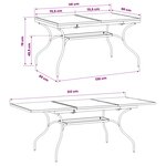 vidaXL Table de Salle à Manger en Maille Extensible Anthracite Acier