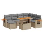 vidaXL Salon de jardin avec coussins 8 Pièces beige résine tressée