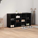 vidaXL Banc à chaussures avec étagère Chêne noir 103 x 30 x 54 5 cm