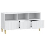 vidaXL Meuble TV Blanc 102 x 34 5 x 50 cm Bois d'ingénierie