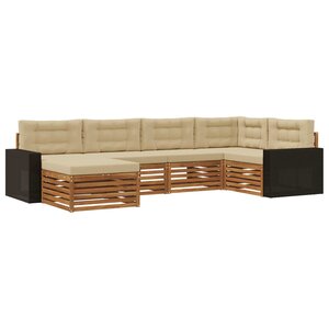 vidaXL Ensemble de canapés d'extérieur 6 pc Naturel et Beige