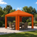 vidaXL Pavillon 3 x 3 m Orange Polyester et Acier 190 gsm
