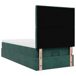 vidaXL Cadre de lit ottoman avec matelas vert foncé 100x200 cm velours