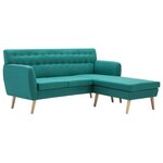 vidaXL Canapé d'angle revêtement en tissu 171 5x138x81 5 cm vert