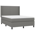 vidaXL Sommier à lattes de lit avec matelas Gris foncé 140x200cm Tissu