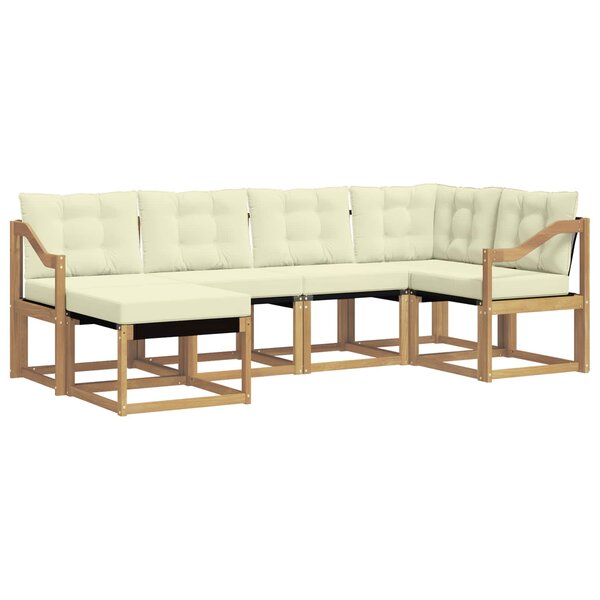 vidaXL Ensemble de canapés d'extérieur 6 pc Blanc et crème