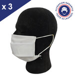 Masque Tissu Lavable x10 Blanc Lot de 3