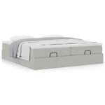 VidaXL Cadre de lit ottoman et matelas gris clair 180x200cm velours