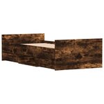vidaXL Cadre de lit tête de lit et pied de lit chêne fumé 100x200 cm