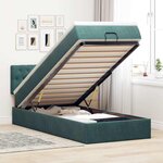 vidaXL Cadre de lit ottoman avec matelas vert foncé 90x200 cm velours