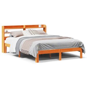 vidaXL Cadre de lit sans matelas cire marron 140x200cm bois pin massif