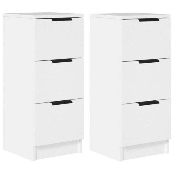 vidaXL Buffets 2 Pièces blanc 30x30x70 cm bois d'ingénierie