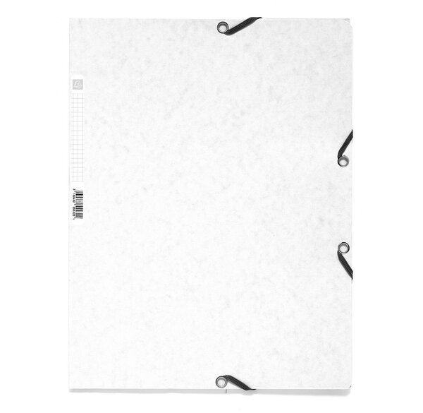 Chemise 3 rabats à élastiques carte lustrée 400g/m2 - A4 - Blanc EXACOMPTA