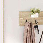 vidaXL Porte-manteau mural avec étagère Chêne sonoma 80 x 10.5 x 18 cm