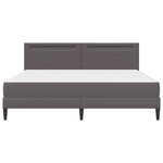 vidaXL Cadre de lit avec bandes LED Gris 200 x 200 cm Simili cuir